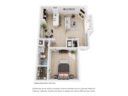 a floor plan of a two bedroom apartment at The  Marley